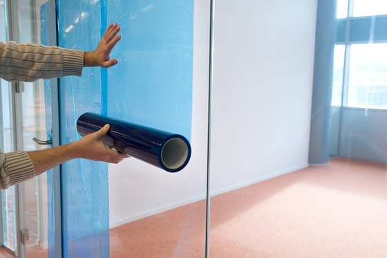نافذة زجاجية زرقاء حماية شفافة ذاتية اللصق فيلم 60 سم × 100 م / 200 م تقشر بدون بقايا